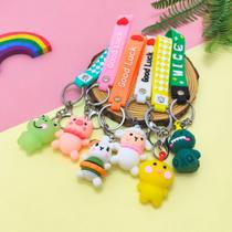 Kit 10 Chaveiros De Silicone 3D Fofo Kawaii Desenhos Personagens Animados Com Pingente Kit 10 Chaveiros De Silicone 3D Fofo Kawaii Desenhos Personagens Animados Com Pingente