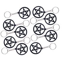 Kit 10 Chaveiros Pentagrama Em Mdf Colar Pingente Amuleto