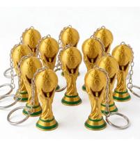 Kit 10 Chaveiros Taça Copa Do Mundo - Brinde Festa Futebol Presente Troféu Lembrança Dourada Miniatu