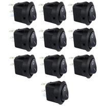 Kit 10 Chaves Tic Tac Liga E Desliga Gangorra Redonda Preta On Off Interruptor Médio Luminaria Kit 10 Chaves Tic Tac Liga E Desliga Gangorra Redonda Preta On Off Interruptor Médio Luminaria