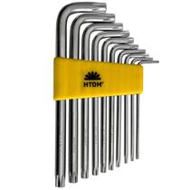 Kit 10 Chaves Torx L Furo Longa T9 A T50 Aço Cromo Vanádio Kit 10 Chaves Torx L Furo Longa T9 A T50 Aço Cromo Vanádio