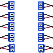 Kit 10 Chicote 2 Vias Soquete Farol Cerâmica Universal Lâmpada H7