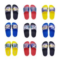 Kit 10 Chinelo Slide Masculino Infantil Heroes Atacado K44