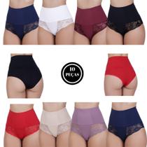 Kit 10 Cinta Cós Alto Pós Parto Calcinha Modeladora com Compressão - c13 KIT 10 CINTAS FERNANDA