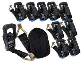Kit 10 Cinta para amarração de cargas 35mmx6m 1,5 toneladas Com Catraca MAVE