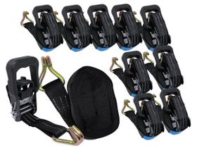 Kit 10 Cinta para amarração de cargas 35mmx6m 1,5 toneladas Com Catraca MAVE