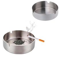 Kit 10 Cinzeiros Redondo em Aço Inox 8cm Atacado