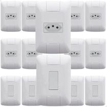 Kit 10 cj 4x2 1 tomada 2p+t 10a + 5 inter simples 57241064 tramontina aria