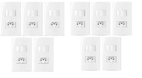 Kit 10 Cj 4X2 Interruptor Simples+Tomada 2P+ T10A Sleek