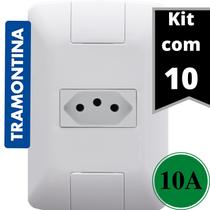 Kit 10 cj tomada 2p+t 10a/250v aria branco
