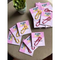kit 10 clips fofo para mimo clientes, unboxing, clientes, clips de papel fofos, com cartão