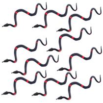 Kit 10 Cobras Brinquedo Realísta Serpente Borracha Pegadinha