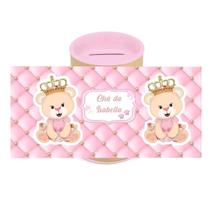 Kit 10 cofrinhos Personalizados de festa ursinha princesa (cha de bebe)