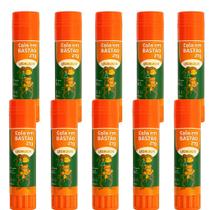 Kit 10 Cola Branca 21g Leo&Leo Escolar Artesanato Papel
