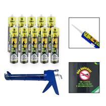 Kit 10 Cola Selante PU40 Uso Geral Branco c/Aplicador Kit 10 Cola Selante PU40 Uso Geral Branco c/Aplicador