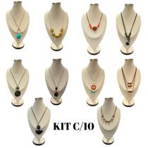 Kit 10 colar feminino atacado maxi sortidos