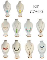 Kit 10 colar feminino atacado maxi sortidos