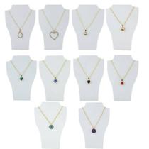 Kit 10 Colares Femininos Folheado Dourado Pingente Bijuteria - Griseus