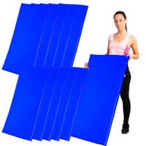 Kit 10 Colchonetes Academia Exercício Ginástica Alta Densidade Pilates Espuma Musculação Yoga 90x45 D50 Azul