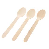 Kit 10 Colher De Madeira Descartável Refeição Biodegradável Festa 16cm