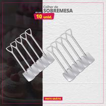 Kit 10 Colheres de Sobremesa Inox Pá Quadrada Kit 10 Colheres de Sobremesa Inox Pá Quadrada
