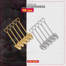 Kit 10 Colheres de Sobremesa Inox Pá Redonda Kit 10 Colheres de Sobremesa Inox Pá Redonda