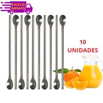 Kit 10 colheres longa para Mecher Suco Frapes Bebidas Kit 10 colheres longa para Mecher Suco Frapes Bebidas