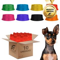 Kit 10 Comedouro Bebedouro Simples Cães E Gatos 350ml Cores