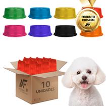 Kit 10 Comedouro Bebedouro Simples Cães E Gatos 550ml Cores