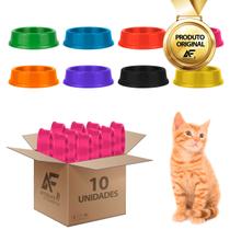 Kit 10 Comedouros E Bebedouro Para Gatos Plástico 200ml Cores Kit 10 Comedouros E Bebedouro Para Gatos Plástico 200ml Cores