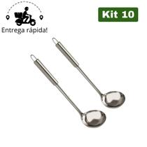 Kit 10 Concha Inox Grande Multiuso Utensílio Luxo para Cozinha Concha de Feijão Prime Kit 10 Concha Inox Grande Multiuso Utensílio Luxo para Cozinha Concha de Feijão Prime