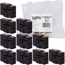 Kit 10 Conector 6 Vias Technoise Com Trava Macho E Fêmea Som Kit 10 Conector 6 Vias Technoise Com Trava Macho E Fêmea Som