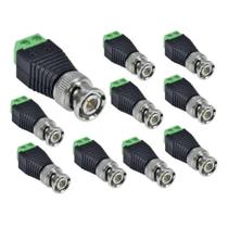 Kit 10 conector bnc macho com borne