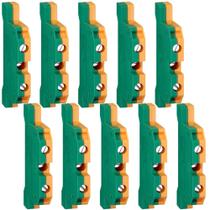 Kit 10 Conector Borne Terra Sak 4mm Verde para Trilho Din Kit 10 Conector Borne Terra Sak 4mm Verde para Trilho Din