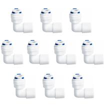 Kit 10 Conector Cotovelo 90 Engate Rápido 1/4" x Rosca Macho 1/2" para Água Alta Resistência Kit 10 Conector Cotovelo 90 Engate Rápido 1/4" x Rosca Macho 1/2" para Água Alta Resistência