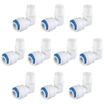 Kit 10 Conector Cotovelo Curto 90 Engate Rápido 1/4" x Rosca Macho 3/8" Alta Resistência