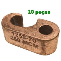 Kit 10 Conector de Aterramento para Compressão Haste-Cabo de 50 até 70mm e 1/2 até 5/8