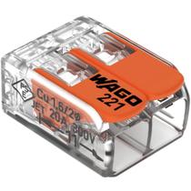 Kit 10 conector de emenda wago 2 polos com alavanca até 4mm - 221-412 Kit 10 conector de emenda wago 2 polos com alavanca até 4mm - 221-412