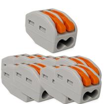 Kit 10 conector emenda kv222-412 - 2 vias-p cabos 0,08 a 2,5mm sibratec