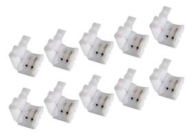 Kit 10 Conector Emenda Rápida 8Mm 2 Vias Fita Led Ip20 5050