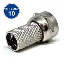 Kit 10 Conector F Coaxial Rg59 Rosca Foxlux