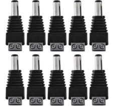 Kit 10 Conector Intelbras Conex 1000 Para Alimentação Camera De Segurança P4 Macho Cftv