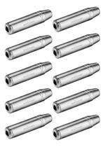 Kit 10 Conector P10 Fêmea Stereo Niquelado Rj3fpp-nn Roxtone