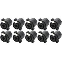 Kit 10 Conector Painel Medusa C/ 7 Polos Combo XLR Femea X P10