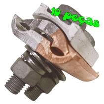 Kit 10 Conector Paralelo Bimetálico Tapit 16 à 70mm Duplo Cabo Alumínio com Cobre