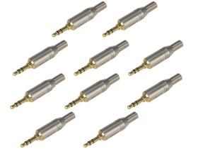 Kit 10 Conector Plug P2 Stereo Tipo Amphenol Prata Ks3p Pro Kit 10 Conector Plug P2 Stereo Tipo Amphenol Prata Ks3p Pro