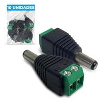 Kit 10 Conector Plug P4 Macho Com Borne P/ Cftv Camera Fonte
