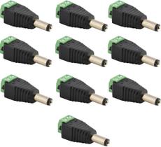 Kit 10 Conector Plug P4 Macho Com Borne P/ Cftv