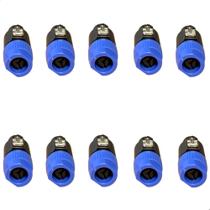 Kit 10 Conector Plug Speakon Macho 4 Polos