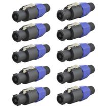 Kit 10 Conector Plug Speakon Tipo Neutrik 4 Polos Macho Kit 10 Conector Plug Speakon Tipo Neutrik 4 Polos Macho